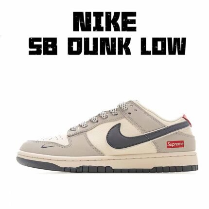 SB Dunk Low Supreme collaboration, medium-dark gray and red color, anniversary high-end customization, low-top casual sneakers, JP1628-029